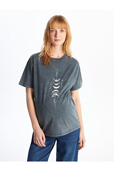 LC Waikiki Těhotenské tričko LCWAIKIKI – výstřih s výstřihem, potištěné, krát...