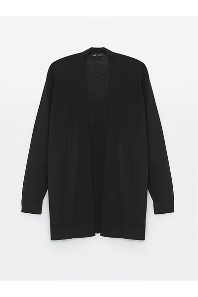 LC Waikiki Women's Knitwear Cardigan - Shawl Collar, Solid, Long Sleeve