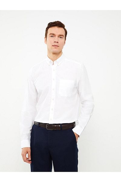 LC Waikiki Ανδρικό μακρυμάνικο πουκάμισο Oxford Basic Regular Fit LCWAIKIKI