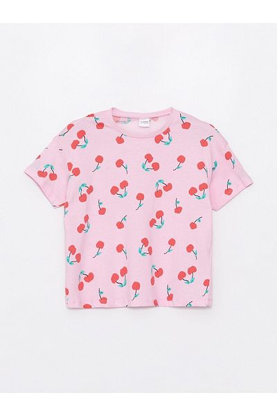 LC Waikiki Girl - Crew Neck Printed Short Sleeve Pajama Set