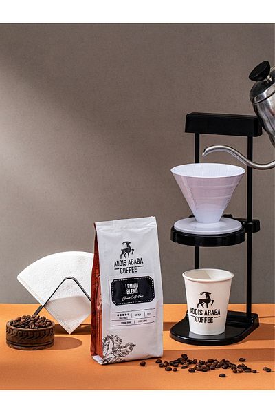 Addis Ababa Coffee Lemmu Blend 225 Gr - Filter Coffee Brewing Set
