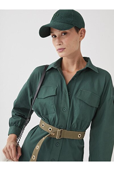 LC Waikiki LCW Casual Düz Uzun Kollu Kadın Gömlek Elbise