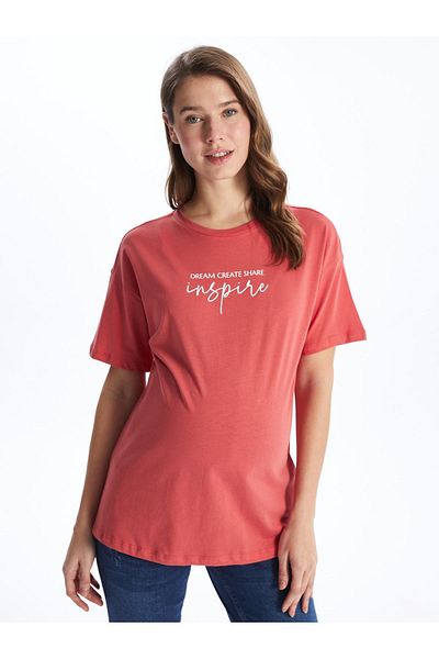 LC Waikiki Umstands-T-Shirt – Rundhalsausschnitt, bedruckt, kurze Ärmel