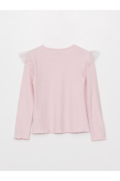 LC Waikiki LCW Kids Girls - Μακρυμάνικο μπλουζάκι με κέντημα με λαιμόκοψη