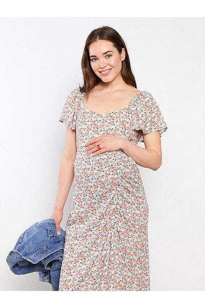 LC Waikiki Φόρεμα εγκυμοσύνης LCWAIKIKI Maternity με τετράγωνο γιακά με κοντό μανίκι βισκόζη