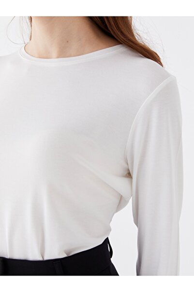 LC Waikiki Dámské tričko s dlouhým rukávem a výstřihem