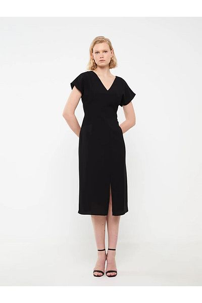 LC Waikiki Rochie Lcw Vision cu decolteu în V, drepte, cu mânecă scurtă, pentru femei