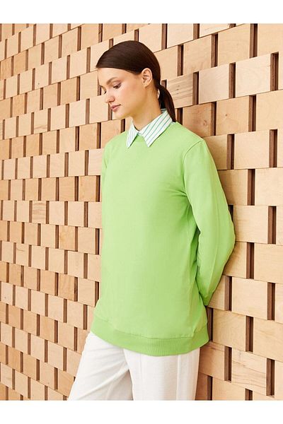 LC Waikiki LCW Modest Crew Neck Plain Long Sleeve Women's Sweatshirt