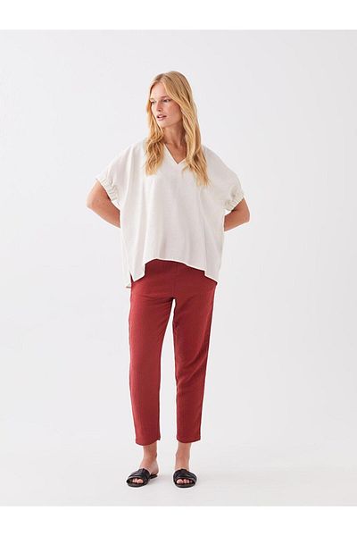 LC Waikiki LCWAIKIKI Classic Elastic Waist Comfortable Fit Muslin Women's Trousers