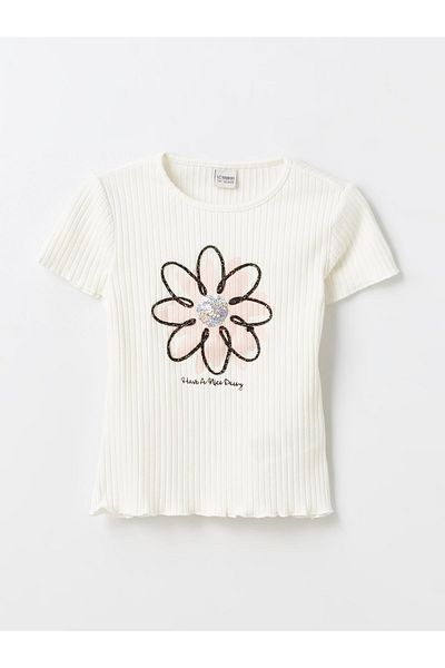 LC Waikiki Κοντομάνικο μπλουζάκι Girl - Crew Neck με στάμπα