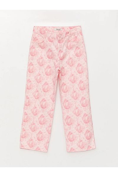 LC Waikiki Κοριτσίστικο παντελόνι Gabardine με σχέδια Lcw Kids