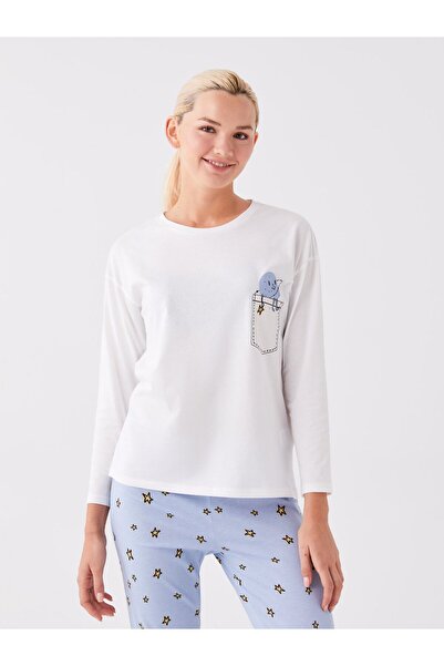 LC Waikiki Crew Neck Printed Long Sleeve Women's Pajamas Set
