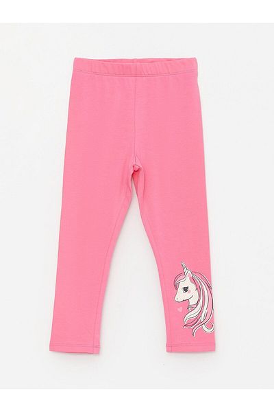 LC Waikiki Unicorn Printed Baby Girl Tights with Elastic Waist