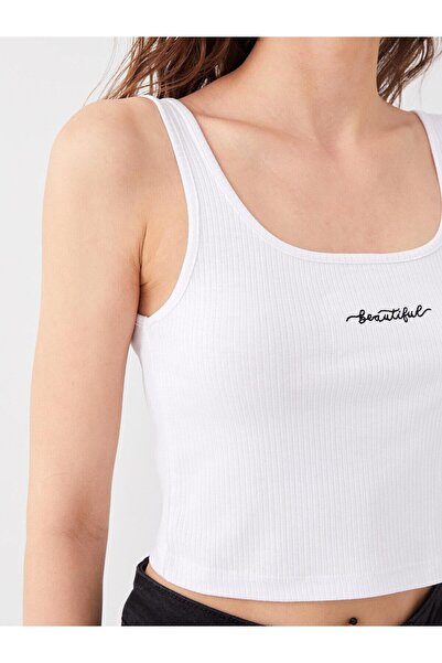 LC Waikiki XSIDE U Yaka Nakışlı Askılı Crop Kadın Atlet