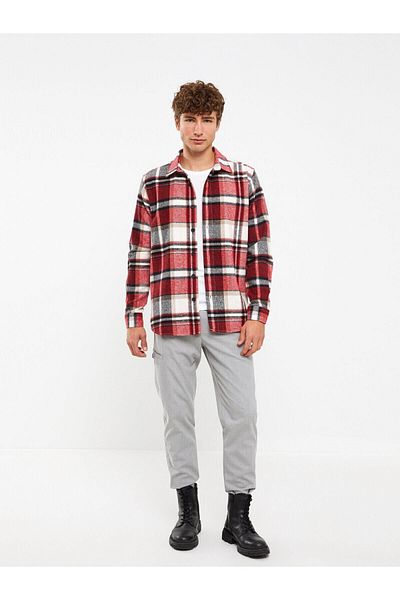 LC Waikiki Plaid Patterned Regular Fit Men's Lumberjack Shirt - Long Sleeve Jacket