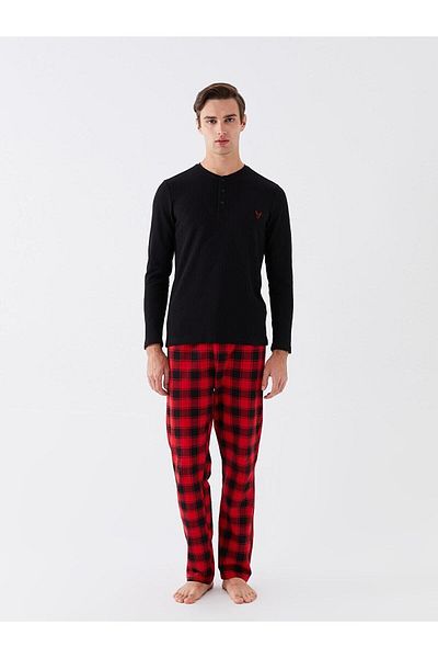 LC Waikiki LCW DREAM - Ανδρικά Σετ Πυτζάμες Καρό Fleece, Standard Fit