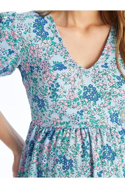 LC Waikiki LCWAIKIKI Maternity Dress - V-neck, Print, Short Sleeve