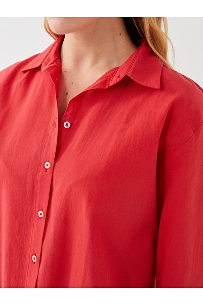 LC Waikiki Inggalléros sima, hosszú ujjú női tunika