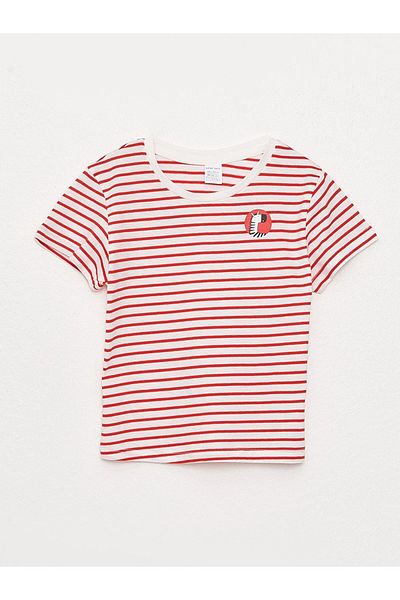 LC Waikiki Crew Neck Short Sleeve Striped Baby Girl T-Shirt