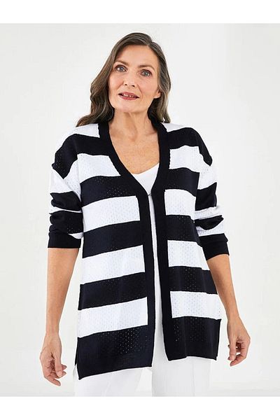 LC Waikiki Grace V-Neck Color Blocked Long Sleeve Women's Knitwear Cardigan