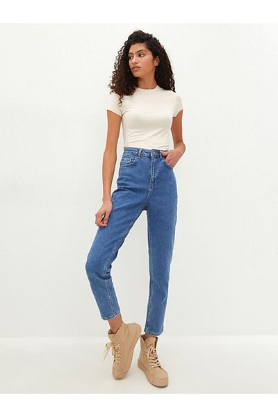 LC Waikiki Blugi Lcw Pantaloni de damă Rodeo cu talie înaltă, slim fit, cu buzunar