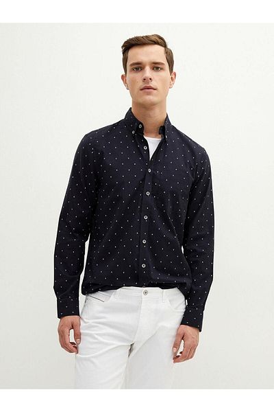 LC Waikiki Ανδρικό μακρυμάνικο πουκάμισο Oxford LCWAIKIKI Classic με κανονική εφαρμογή
