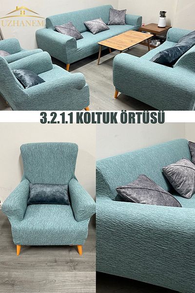 uzhanem Husa de canapea din jacquard elastic elastic, lavabil, bumbac 3+2+1+1
