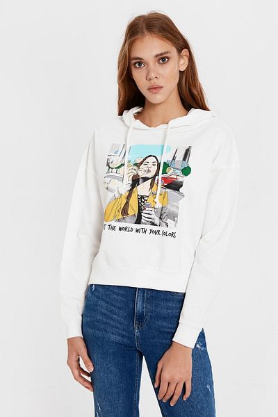 LC Waikiki Дамски суитшърт в екрю 0S8821Z8