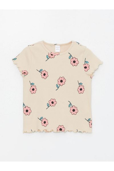 LC Waikiki Printed Crew Neck T-Shirt for Baby Girl