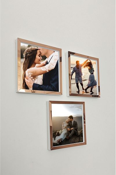 Verda Çerçeve 20x20 Cm fotografie completă 3 piese rame pătrate - adezive, 17,5x17,5 Cm fotografie