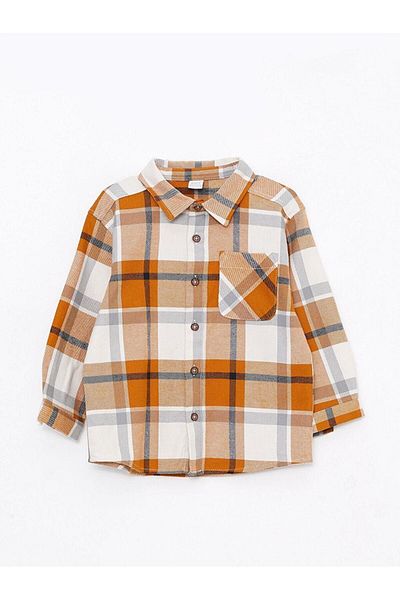 LC Waikiki LCW baby Plaid Patterned Long Sleeve Baby Boy Shirt and Trousers Set of 2