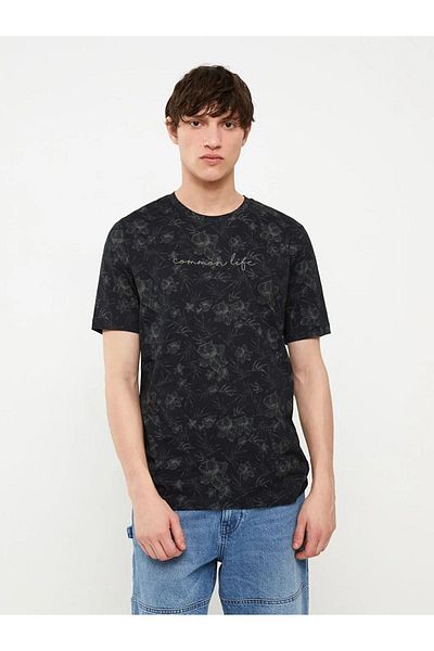 LC Waikiki Ανδρικό μπλουζάκι Lcw Casual Crew με κοντό μανίκι με χτενισμένο σχέδιο