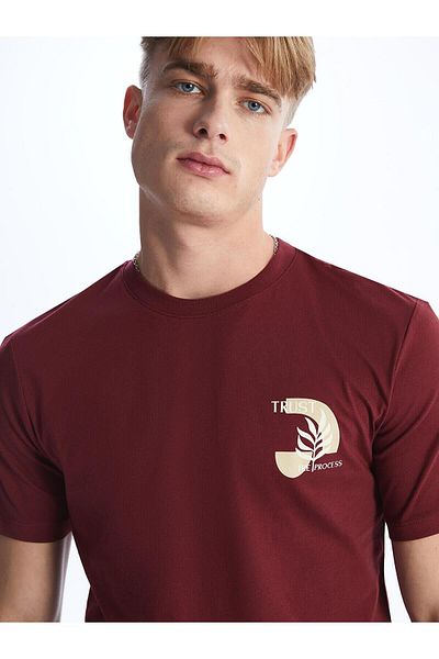 LC Waikiki Tricou XSIDE pentru bărbați din bumbac pieptănat - Gât crew, mânecă scurtă, imprimat