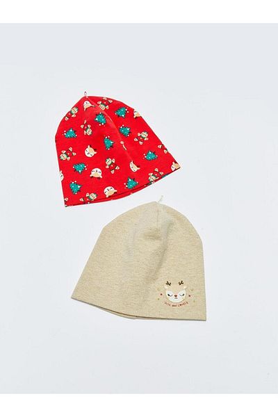 LC Waikiki LCW baby Christmas Themed Baby Girl Beanie 2-Piece