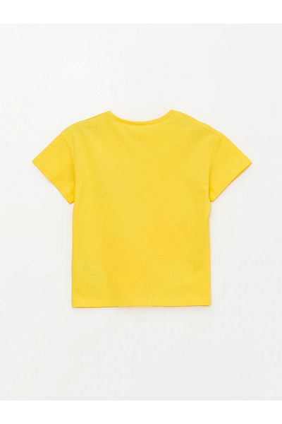 LC Waikiki Crew Neck Printed Short Sleeve T-Shirt for Baby Girl