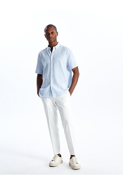 LC Waikiki SOUTHBLUE Regular Fit Короткий рукав Смугаста чоловіча сорочка