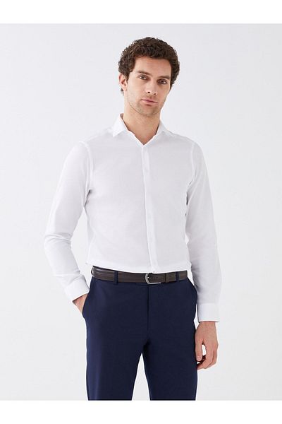 LC Waikiki Poplin Men's Shirt - Long Sleeve, Slim Fit