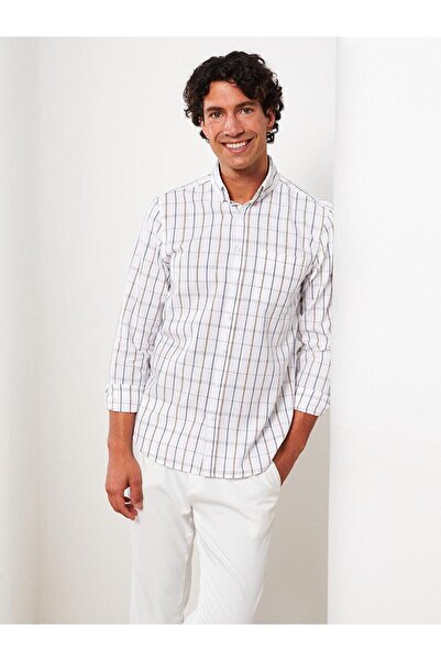 LC Waikiki Класична чоловіча сорочка LCWAIKIKI з візерунком у клітинку приталеного крою