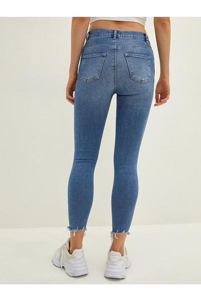 LC Waikiki High Waist Pocket Detailed Super Skinny Fit Women's Rodeo Jeans