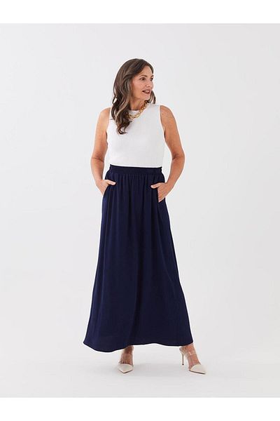 LC Waikiki LCW Grace Elastic Waist Plain A-line Women's Skirt
