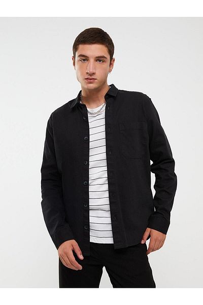 LC Waikiki Cămașă de jeans pentru bărbați, cu mânecă lungă, cu ajustare normală XSIDE