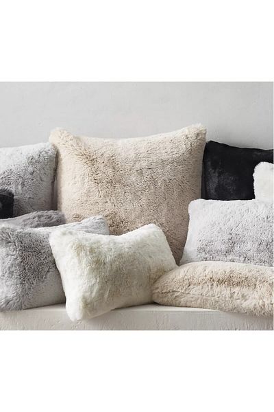 sevaradekor Plush Throw Pillow Cover Brown Gray