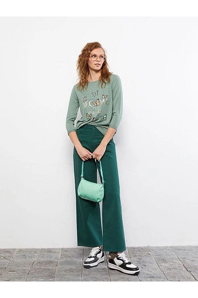LC Waikiki Γυναικείο μπλουζάκι Casual Crew Neck με στάμπα