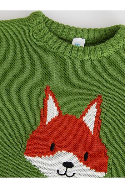 LC Waikiki LCW baby Crew Neck Long Sleeve Patterned Baby Boy Knitwear Sweater
