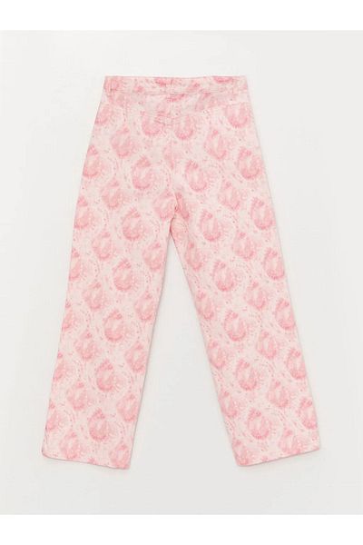 LC Waikiki Κοριτσίστικο παντελόνι Gabardine με σχέδια Lcw Kids