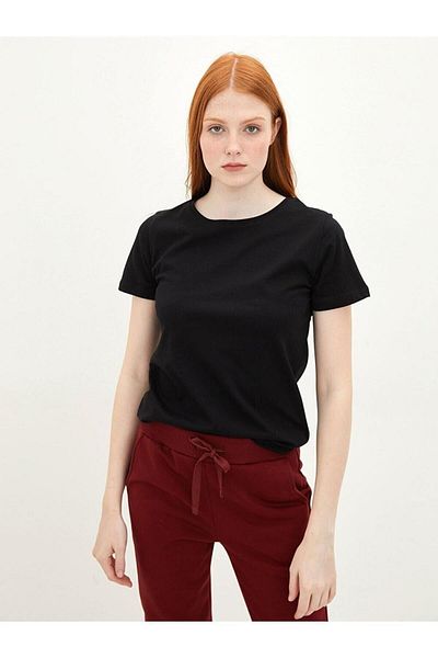 LC Waikiki Tricou casual Lcw cu mânecă scurtă, uni, cu decolteu triplu