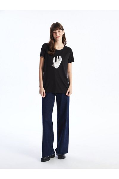 LC Waikiki Women's - Crew Neck Printed Short Sleeve T-Shirt