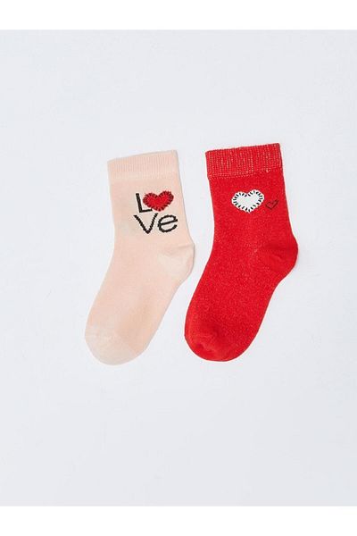 LC Waikiki LCW ECO Patterned Baby Girl Socks 2-Piece