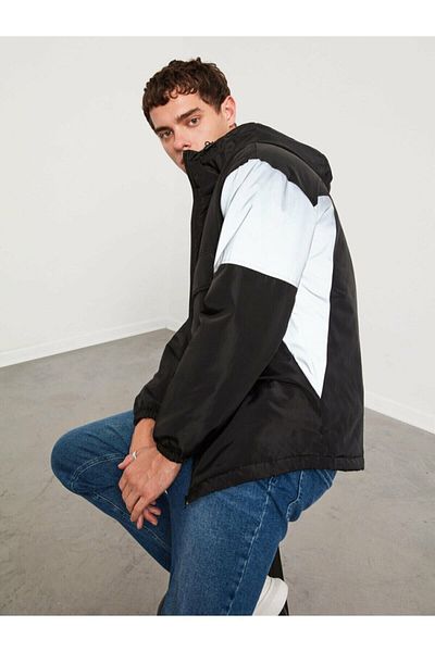 LC Waikiki Ανδρικό μαύρο παλτό Xside Collection