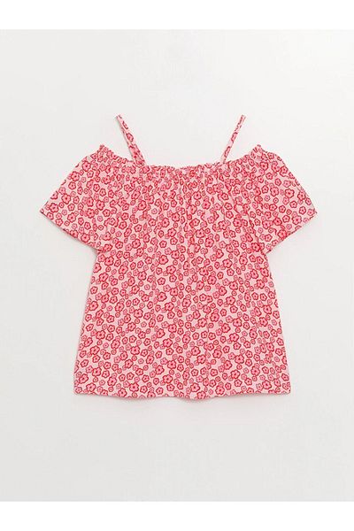 LC Waikiki LCW Kids - Μπλούζα με κοντό μανίκι με λαιμόκοψη για κορίτσια